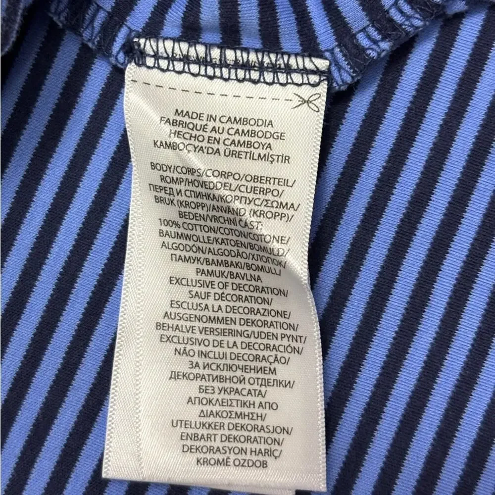 Polo Ralph Lauren Men’s Navy and Blue Striped Short Sleeve Polo Shirt Size XL